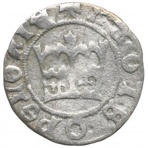 Jan I. Olbracht, Polovičný peniaz bez dátumu, Krakov - O pod korunou