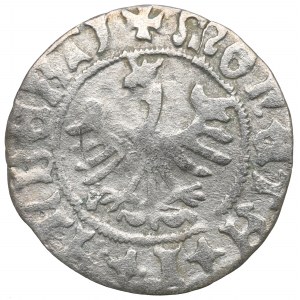 Jan I. Olbracht, Polovičný peniaz bez dátumu, Krakov - O pod korunou
