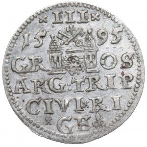 Zygmunt III Waza, Trojak 1595, Ryga - nieopisana hybryda