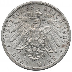 Germany, Baden, 3 mark 1909