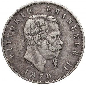 Italy, 5 lira 1870