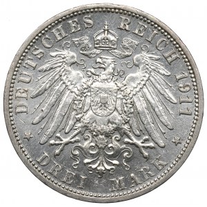 Germany, Preussen, 3 mark 1911