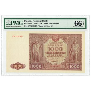 People's Republic of Poland, 1000 gold 1946 PMG 66 EPQ