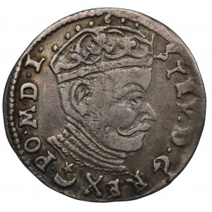 Stefan Batory, Trojak 1581, Wilno - herb Leliwa pod popiersiem