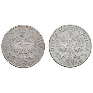 II RP, Set of 5 Gold 1933-34 Head of a Woman