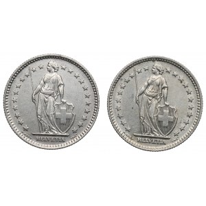 Švajčiarsko, sada 2 frankov 1914-39