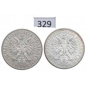 II RP, Zestaw 10 złotych 1932-33 Głowa kobiety