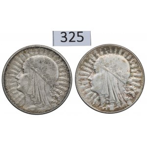 II RP, Set of 10 gold 1932 Head of a woman