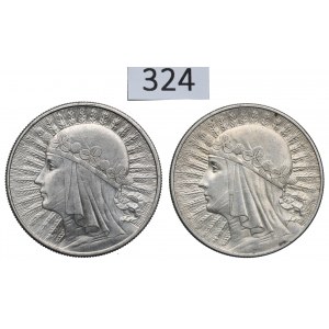 II RP, Set of 10 gold 1932 Head of a woman