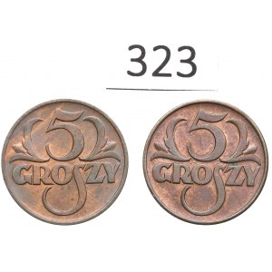 II RP, Zestaw 5 groszy 1938-39