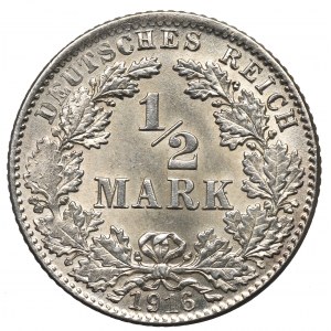 Germany, 1/2 mark 1916 D, Munich