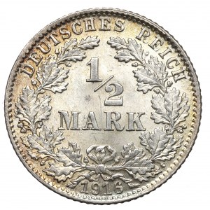 Germany, 1/2 mark 1916 D, Munich