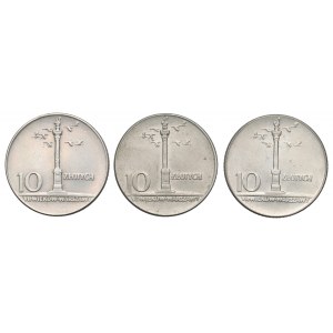 PRL, Zestaw 10 złotych 1965 - Duża kolumna