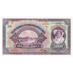 Československo, 5 000 korun 1920 - SPECIMEN Ser. C