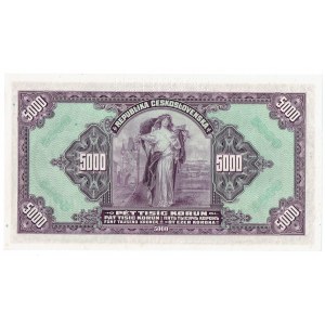 Československo, 5 000 korún 1920 - SPECIMEN Ser. C