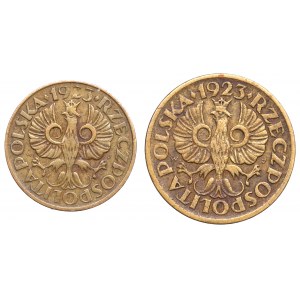 Second Republic, Set of 2 and 5 pennies 1923