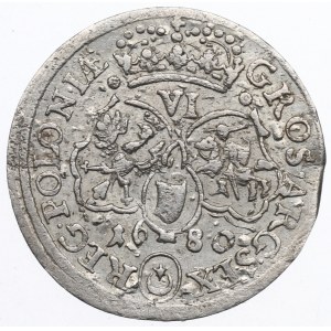 John III Sobieski, Sixpence 1680, Bydgoszcz - undescribed rosette at the crown