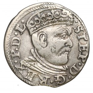 Stefan Batory, Trojak 1585, Riga - veľká hlava nepopísaná