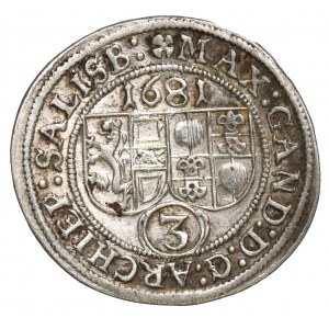 Austria, Salzburg, Bishopic of, 3 kreuzer 1681