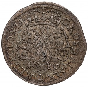 John III Sobieski, Sixpence 1680, Bydgoszcz - undescribed rosette at the crown