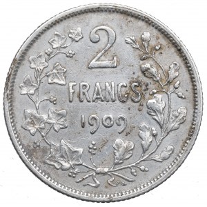 Belgium, 2 francs 1909