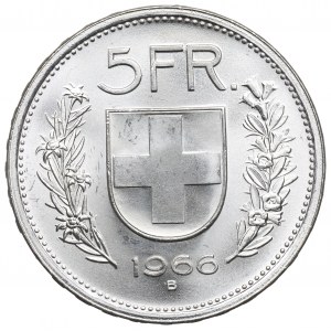 Švajčiarsko, 5 frankov 1966
