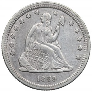 USA, 25 centov 1859