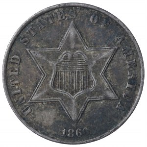 USA, 3 centy 1860