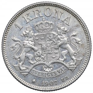Švédsko, 1 koruna 1907