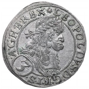 Austria, Leopold, 3 kreuzer 1669, Vienna