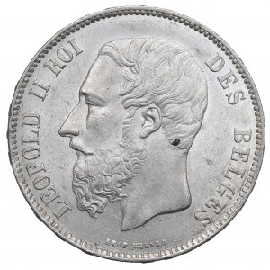 Belgicko, 5 frankov 1872