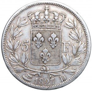 Francja, 5 franków 1827