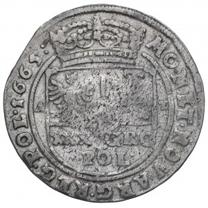 Johannes II. Kasimir, Tymf 1665, Bromberg - Rarität SEERVATA