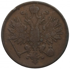 Zabór rosyjski, Aleksander II, 3 kopiejki 1860 BM, Warszawa