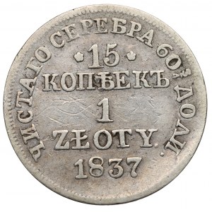 Poland under Russia, Nicholas I, 15 kopecks=1 zloty 1837