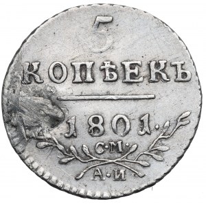 Rosja, Paweł I, 5 kopiejek 1801