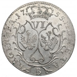Germany, Preussen, Friedrich II, 6 groschen 1755, Breslau