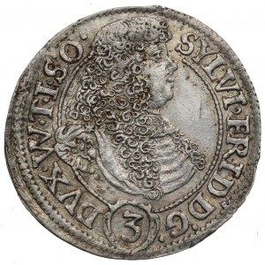 Silesia, Sylvius Friedrich, 3 kreuzer 1675, Duchy of Württemberg-Oels