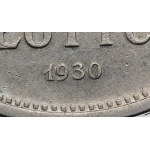 II RP, 5 złotych 1930 Sztandar - HYBRYDA awers GŁĘBOKI SZTANDAR
