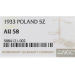 II Republic of Poland, 5 zloty 1933 Polonia - NGC AU58