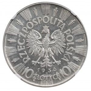II Republic of Poland, 10 zloty 1936 Pilsudski - NGC AU58