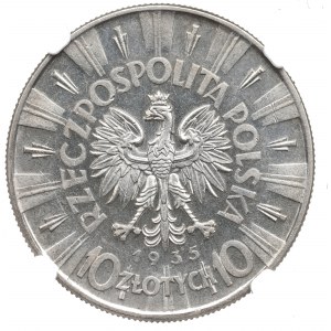 II Republic of Poland, 10 zloty 1935 Pilsudski - NGC AU55
