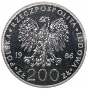 PRL, 200 złotych 1986 Jan Paweł II - Valcambi PCGS MS69