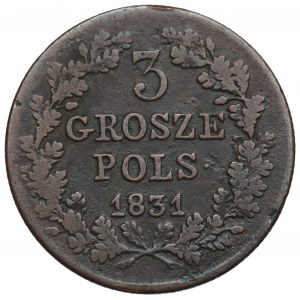 Novembrové povstanie, 3 groše 1831 - rovné orlie labky