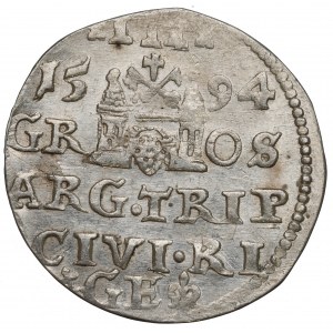 Zygmunt III Waza, Trojak 1594, Ryga - gwiazdka na końcu