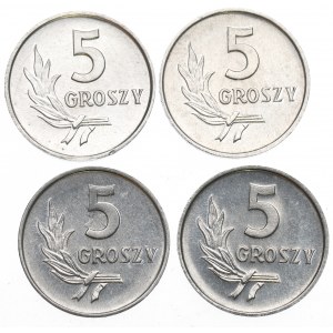 Poľská ľudová republika, sada 5 centov 1963-72