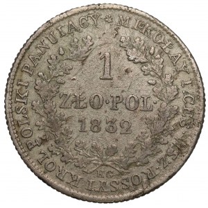 Królestwo Polskie, Mikołaj I, 1 złoty 1832 KG