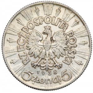 II Republic of Poland, 5 zloty 1938 Pilsudski