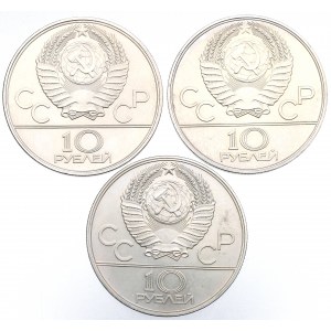 USSR, Set of 10 rubles 1977-80 - Moscow Olympics