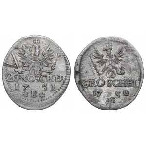 Silesia, set of 2 groschel 1750-51